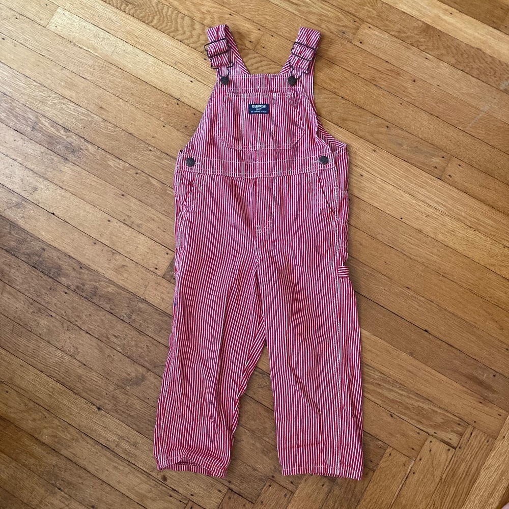 4T OshKosh Red Railroad Overalls